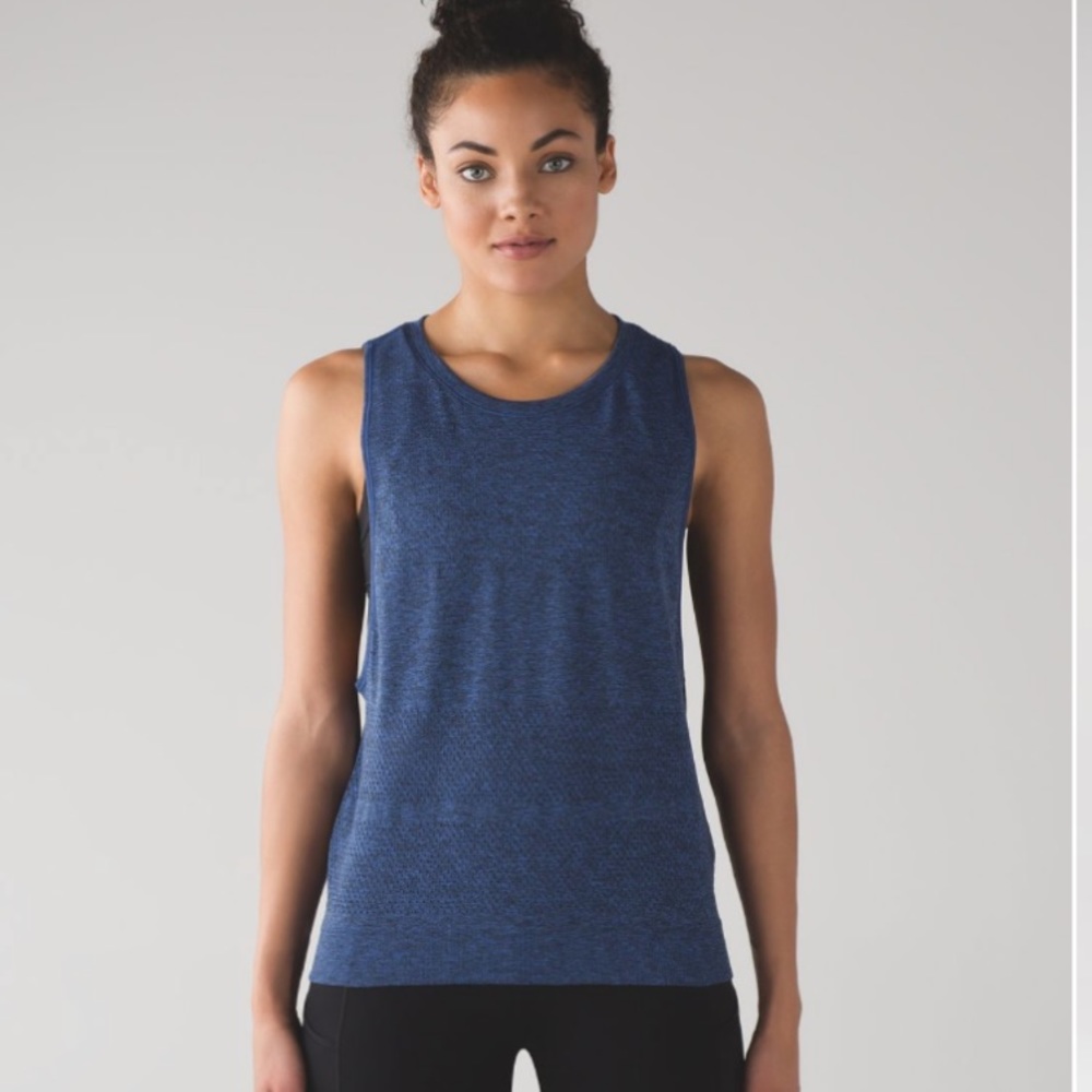 Lululemon Breeze By blue muscle tank